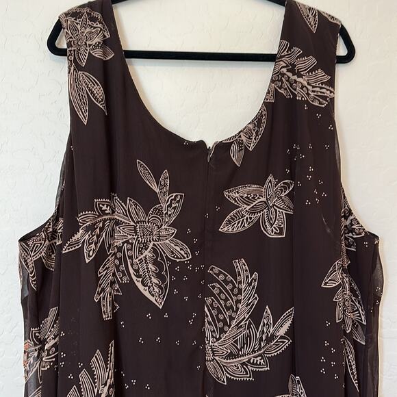 Eva Blue Plus Long Maxi Brown Fairy Dress Beaded Embellished Sleeveless 32W - Picture 7 of 12